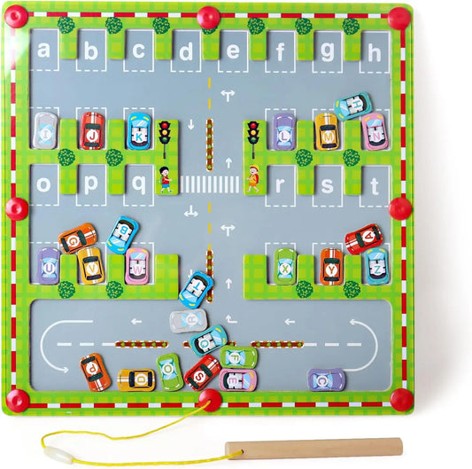 Montessori Magnetic Alphabet Maze Letter Puzzle Gifts for Kids Parking Lot Puzzles for Children Preschool Girls Boys Kids